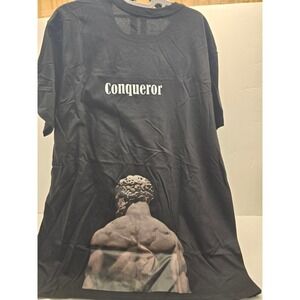 NWOT Black 100% Cotton Signed Artist Edition "Conqueror" Tee Large